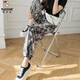 Specht Fashion Drupp Print Harem Hosen für Frauen im Sommer dünne lose schlanke Bloomer lässig neue Chiffonschnallen Füße schwarz m 100jin [Jin gleich 0,5 kg]