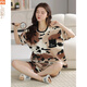 
Modal pajamas for women in summer 2025 new cartoon set short-sleeved cotton Korean style thin style for outdoor wear Y9855 M