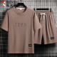 
Woodpecker (TUCANO) Men's Summer Suit Teen Short Sleeve T-shirt Thin Ice Silk Two-Piece Set Casual Sportswear Five-point Short Pants Set-TZ829 Military Green [Top + Pants] M Recommended 90-110Jin [Jin equals 0.5 kg]