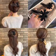 Liangshihuan Internet celebrity Korean style bow-knot diamond hairpin female back head hairpin duckbill clip grabber female one-word hairpin hairpin black 1 piece
