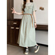 
Kexin 140Jin [Jin equals 0.5 kg] Fat mm dress looks slim and fat MM extra large size 300Jin [Jin equals 0.5 kg] Fake two-piece striped T-shirt dress for women summer C1049-bean green dress without belt M (80-110Jin [Jin equals 0.5 kg])