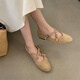 S.Sofea Retro Mary Jane Schuhe flache Einzelschuhe für Frauen sanftes Styling 2025 S677-2 Aprikosenfarbe 37