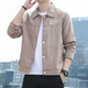 Airmiuu International Brand Jacket Men's Spring and Automn 2025 Nouvelle veste de chemise de travail en daim slim-fit [] K12806 Grey Fleece (emballage de boîte-cadeau) L [suggéré 110-128jin [Jin est égal à 0,5 kg]]]