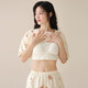 Pure Cotton Pajama с грудной подушкой для женщин летом 2025 г. Новый летний круглый круглые шорты с коротким рукавом набор домашней одежды Z1343 XL