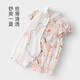 
Bali little pig girl summer short-sleeved thin bunny clothes sweet princess style clothes outfit baby summer jumpsuit peach blossom bloom 90cm