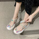 Women's shoes 2025 summer new breathable and lightweight Mary Jane Velcro one foot thick sole anti-slip slow step mother's shoes YGNX-677 blue 34