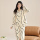 Yalu pajamas for women in spring and autumn pure cotton long sleeve simple casual lapel cardigan autumn pure cotton home clothing set PLD-Y1137 9226 M [recommended 80-100Jin [Jin equals 0.5 kg] wear]