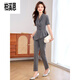 
Bai Xien sales work clothes suit suit suits sense female summer 2025 new small temperament professional front desk manager 9731 short-sleeved gray suit + nine-point pants <.Look S