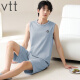 VTT MANEVELESS PAJAMAS Summer Traje de algodón Vest New Home Clothing Los pantalones cortos delgados de los hombres se pueden usar en vest traje: OMM13657 L