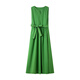 Vanciman French 100% cotton dress for women 2025 summer new high-end waisted sleeveless vest long skirt A1656 Scheller Green XL