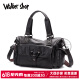 Walker Shop Reisetasche echte Leder Handtasche Business Trip Gepäckbeutel Herrenbeutel Cowide lässig große Kapazität Umhängetasche Crossbody Schwarz