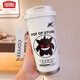 
THERMOS Creative Geng Gui Thermos Cup Large Capacity Straw Water Cup Portable Double Drinking Coffee Cup New Model High-Pretty Beauty for Men and Women BXAB13795 Ghost Powder + with Lanyard Ceramic Inner Bottom
