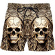 2024 summer casual shorts, personalized trendy skull 3D digital print, men's casual shorts STK1381 XS 75-80Jin[Jin equals 0.5 kg]