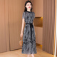 
Mrs. Ke Beiergui's high-end yarn printed dress for women's summer 2025 new light luxury exquisite celebrity hot dress M