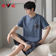 Pajamas Yalu, short à manches courtes d'été pour les rayures en coton pur mince d'été, peut être porté à l'extérieur de la maison de vêtements décontractée DGG-Z679 9347 L