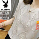 Playboy (Playboy) Offizieller Mode hohl kurzärmelige Pullover Sommer-Design Lose und schlankes Temperament Vielseitige runde Hals-Basis-Hemd Aprikosen-Top M 85100jin [Jin gleich 0,5 kg]