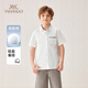 YEEHOO boys' shirts and children's clothes summer casual college style short-sleeved shirts summer new pure cotton medium and large children's clothing badge pocket college white 120