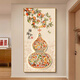 Mao Gongzi's new Chinese style Fu character gourd entrance decoration painting opposite the door corridor living room decoration painting high-end mural Fulu Chengxiang-X13792 160*80cm black frame