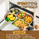 MAXCOOK 美厨316L不锈钢分格饭盒可微波炉分格餐盘带盖便携外带学生饭盒上班族 【304钢】5格带盖 卡皮 MCWA7374