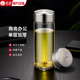 希诺玻璃杯大容量单层加厚水杯商务办公带滤网泡茶杯车载便携透明 9076-提环杯盖- 695ml