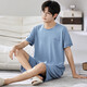 Yourg Pajamas de pijama para hombres Juego de manga corta 2025 Nuevo alambre de hielo de verano suelto y grasa de grasa para traje de hogar externo 6623 L