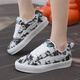 Lightning x Storm Picasso Paintings co-marquée Xiaoxiang Style Casual Lightning Bread Chaussures Couple Toile Sports Chaussures Chaussures hommes et femmes D6227 Cheese Cat 46