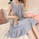 INS Style Cherry Starge Simsner Nightgown para mujeres en verano Estilo delgado 2025 Nuevo Internet Celebridad Princesa Estilo dulce Pajama de estudiantes tendencia 9272# Cherry Bear M
