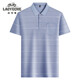 Classic Car Dad Sommer Kurzärärmelte T-Shirt Ice Seide Atmungsaktives mittlerer und älterer Männer echtes Taschenpolo-Hemd Top mit mittlerem Alter T-Shirt 9855 Blau M 48/165