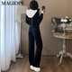 Magiopy International Luxury Brand haut de gamme Light French French Casual Fashion Suite pour femmes 2025 Spring Fashionable Age-Reducing Black Jacket Black Two-Piece Set XL (121-130Jin [Jin est égal à 0,5 kg]))