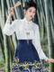 Ran Yilans Oberteil mit demselben Pferdegeflügelrock, neuem chinesischem Stil besticktes Hemd für Frauen 2024 Frühlings- und Herbst-neues Hemd Antike Style 12041 White Top s