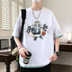 
Juemingway youth trendy short-sleeved T-shirt boy sports top big children summer clothes handsome trend 8379 white + 693 white M 80-95Jin [Jin equals 0.5 kg]