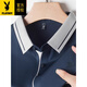 Playboy (Playboy) Sommer Mulberry Silk Kurzschlärm T-Shirt mit mittleren Altersdaddy-Outfits Markess Top Kleidung Lose großes T-Shirt #16821 Grau M 165