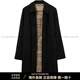Burberry (BURBERRY) New Year's Day solid color lapel long-sleeved windbreaker Camden version mid-length men's black black one size 44