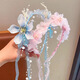 ENRMIIV Super Fairy Garland Headband Girl Princess Headdress Sweet Streamer Braided Hair Headband Forest Style Flower Girl Flower Luminous Headband 2# Super Fairy Flower Streamer Headband - White