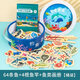 Childlike fishing toys for children, wooden baby magnetic small fish, infant puzzle 1-2 years old, two and a half years old, 3 boys and girls, exquisite flat bucket, 33 fishes + 2 fishing rods + pictures