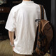 Kuraishi Kazuki fashion trend design POLO shirt men's short-sleeved summer new loose breathable cool Henry collar T-shirt top white L