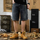 
Yiling Yibei's new American casual denim shorts men's summer loose large size versatile five-point pants 9926 blue 28 suitable for 90-105 Jin [Jin equals 0.5 kg]