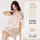 Camisón de gato para mujeres, algodón puro cómodo con la almohadilla de la almohadilla de la almohadilla de la almohadilla, el juego de ropa para el hogar del cuello redondo simple y casual simple se puede usar fuera de HC-X12529-Nightgown-Women M adecuado para 80-100Jin [Jin es igual a 0,5 kg]