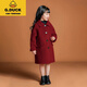 G.DuckKids Girls 'Clothing Fashionable Red Wool Veste Hiver Double face Cashmere's Version coréenne Médite de laine de longueur moyenne Red 150 cm