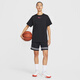 Nike (NIKE) AJA Women's Loose Short Sleeve T-Shirt Summer New Pure Cotton Half Sleeve Official NIKE HQ1697 010 Black L