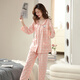 Langsha Pajamas (Langsha) Spring and Automne Coton Pure Coton Longs à manches longues Cardigan Automne Cardigan mince en vrac de grande taille Set 9272 XL [Recommandé 120-140jin [Jin est égal à 0,5 kg]]]
