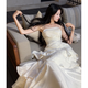 
Ono seven-day niche light luxury pure desire suspender dress adult gift fish tail birthday dress fairy summer vacation beach long skirt apricot color recommended over 160cm L recommended 100-110Jin [Jin equals 0.5 kg]