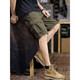 [Retro Trend] Military Green Work Suit Shorts Herren-Sommer-Shorts Mid-Pants Lose Casual Fünf-Punkte-Hose Green K8001-YT 31 [Empfohlen 120-130jin [Jin entspricht 0,5 kg]]]