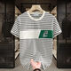 
Begiche 2025 new short-sleeved T-shirt fashionable casual trend summer striped round neck men's versatile top khaki breathable sweat-absorbing cotton 9898 M