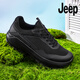 JEEP SPIRIT吉普男鞋夏季透气网面鞋新款复古商务运动男士休闲鞋 石墨黑 42