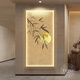 Ywzr Neues chinesisches Stil Eingang Dekorative Gemälde mit Lichtern Song Dynastie Ästhetik Bambus Gemälde Wohnzimmer Hängende Gemälde Zen High-Sense Corridor Wandbilder, Tinte Bambus dicker Reim D Style 100*200led Lampenmalerei (intelligente Direkteinsatz + Fernbedienung) 3