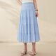 Fiber Show [Yunhuwuya] Elastic waist A-line fluffy cake skirt skirt large size fat mm summer new style 1502 light blue XL