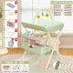 Habik diaper table, baby care table, multifunctional foldable baby changing and caressing table, bathing and diaper changing for newborns, double-layer toy model, green, upgraded frame + double-layer storage basket + double poles for drying clothes