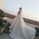 Veil light champagne color super fairy short main wedding dress simple versatile headdress marriage proposal registration small veil milky white 1 package