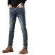 Ayub High -End Retro Blue Herren Jeans koreanischer Stil Trendy Elastic Slim Feet 2024 NEU NEU VERSATILE 867 Schwarz und Grau FL [hohe Elastizität] 28 - Taillenumfang 2 Fuß 1